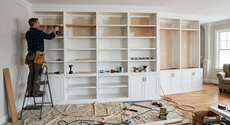 Built In Bookshelves Installation in Woodbridge, VA